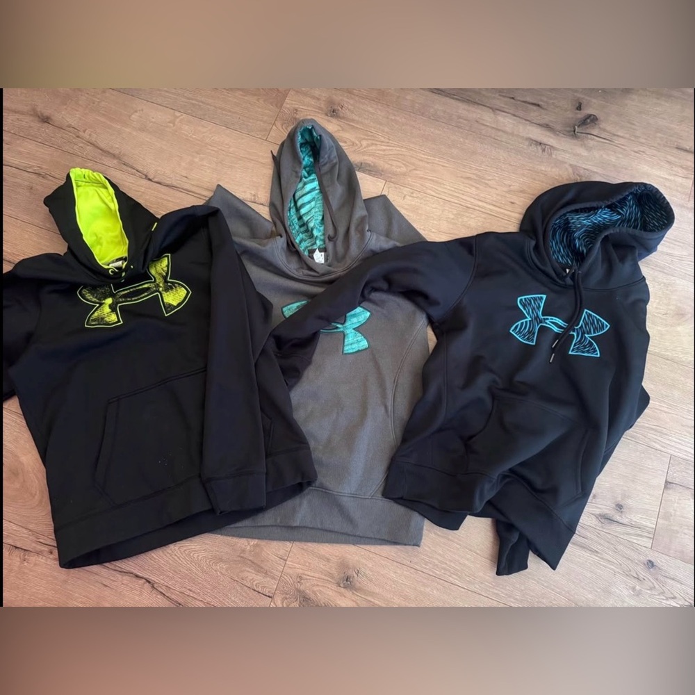 Under Armour Women’s Hoodie Trio—black and grey with color accents